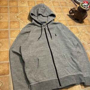 Ralph Lauren Grey Full-Zip Hoodie - Size Medium